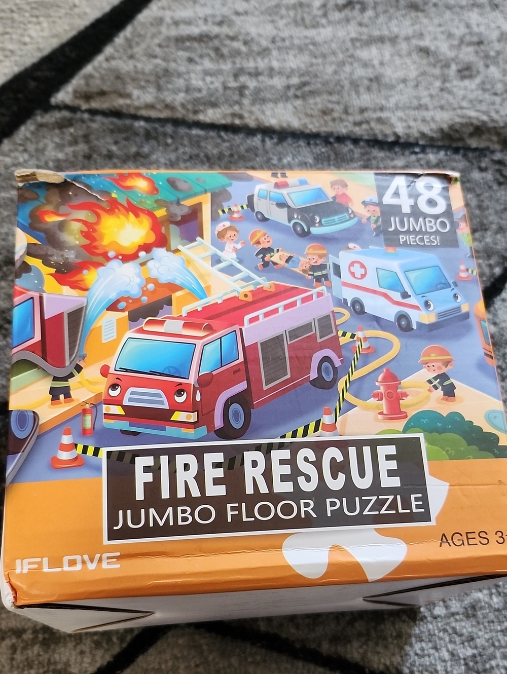Kids Emergency Vehicles Floor Jumbo Puzzle 48 pieces - Picture 7 of 8